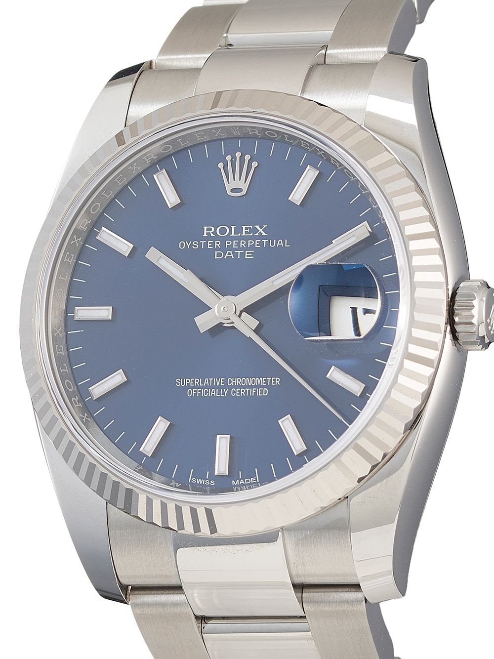 фото Rolex наручные часы oyster perpetual date pre-owned 34 мм 2021-го года