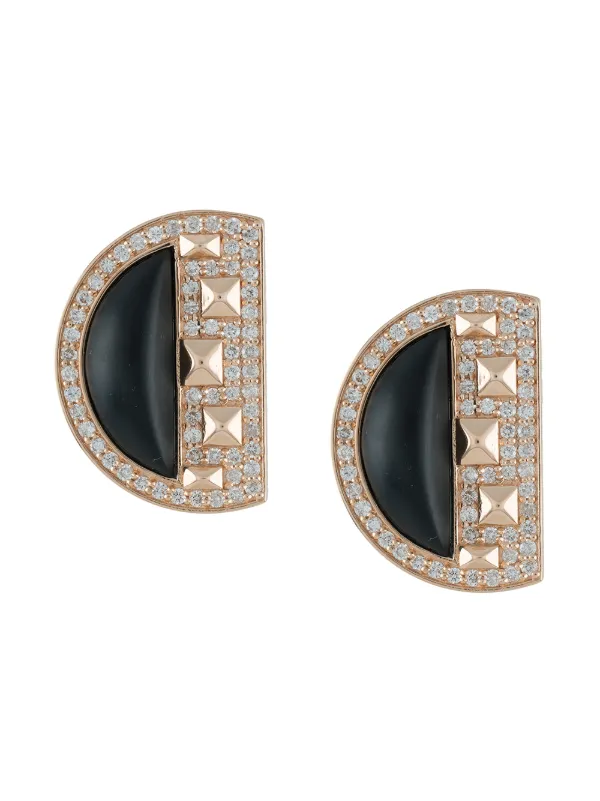 Orecchini a bottone in oro rosa 18kt con diamanti Farfetch Donna Accessori Gioielli Orecchini 