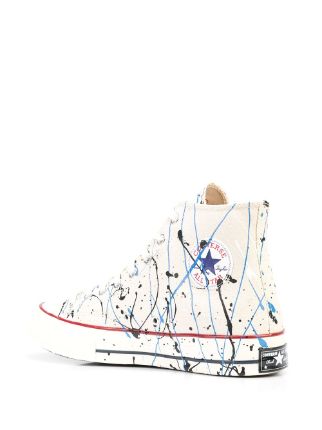 Chuck 70 Hi Natural paint-splattered sneakers展示图