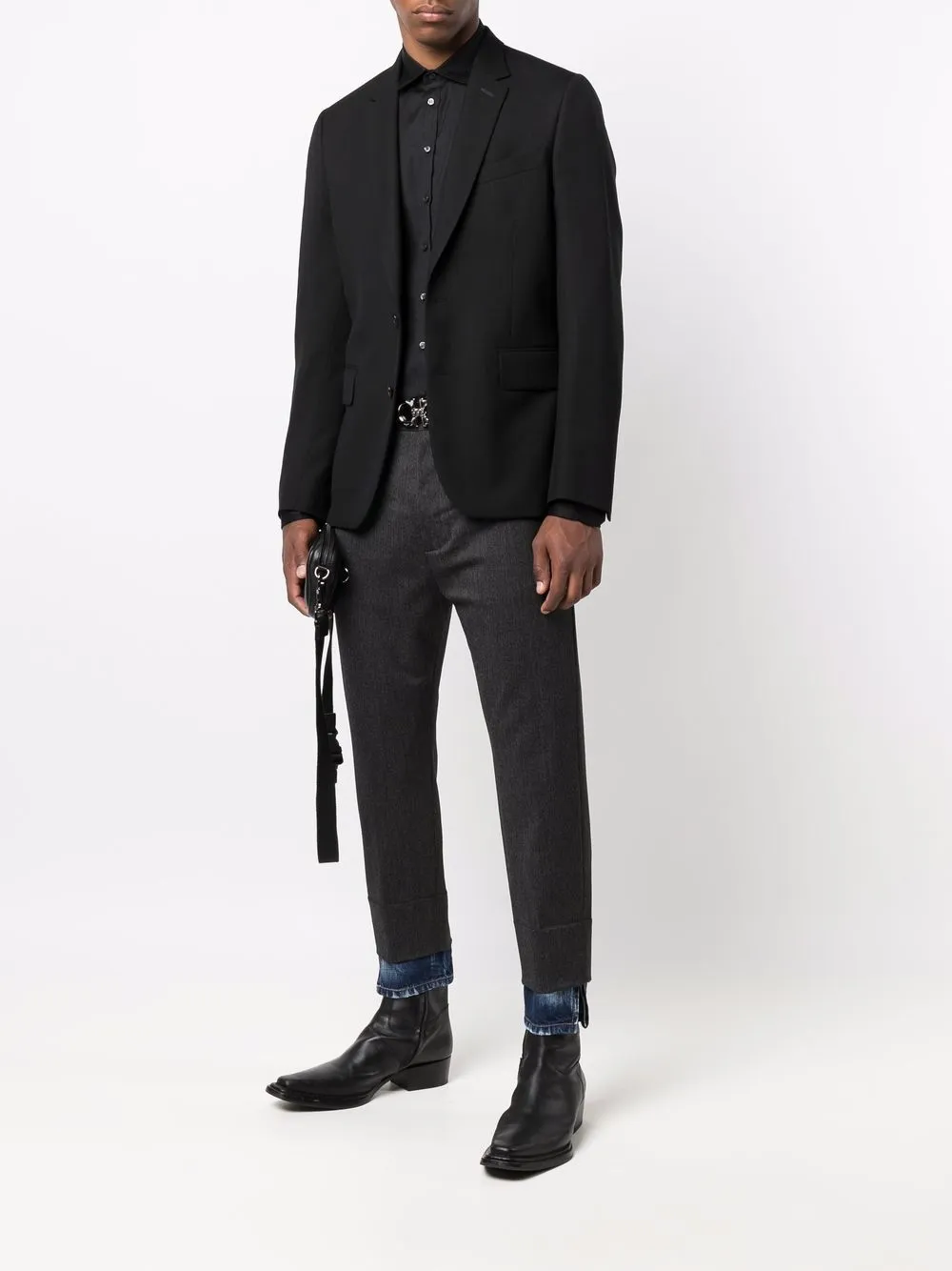 фото Dsquared2 брюки строгого кроя с джинсовыми вставками