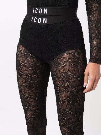 Icon logo-waist lace leggings展示图