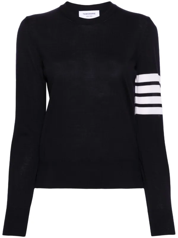 Thom Browne 4-Bar Stripe Wool Jumper | Blue | FARFETCH RO