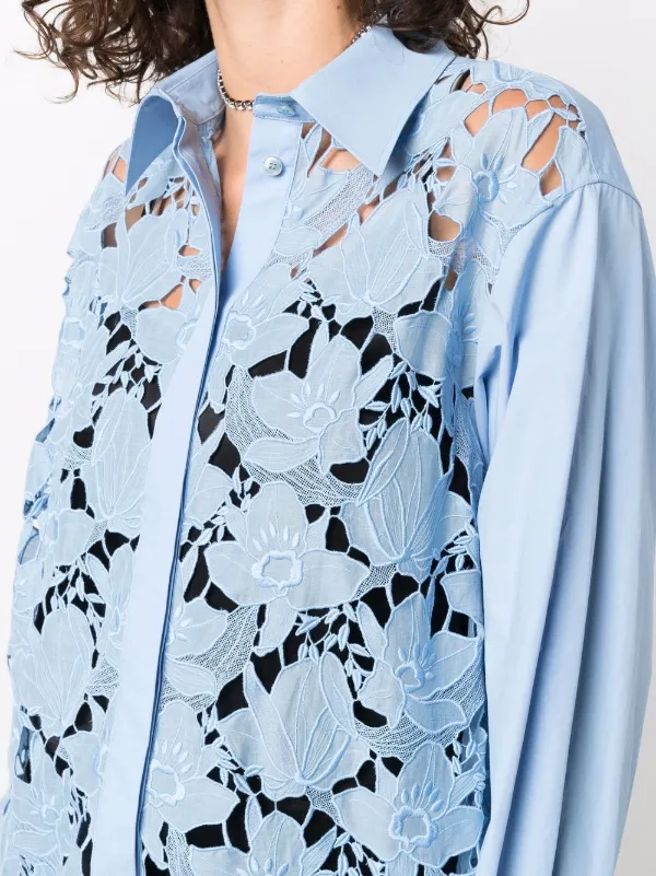 Valentino Garavani ヴァレンティノ レース シャツ | ブルー | FARFETCH JP