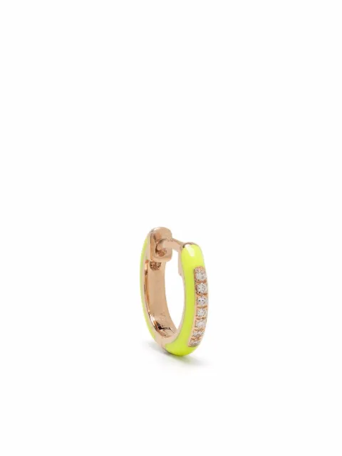 Djula boucle d'oreille en or rose 14ct ornée d'émail et diamants