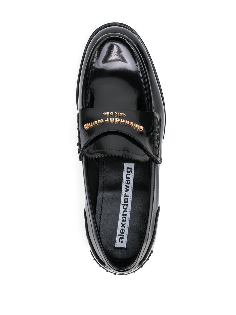 Shop Alexander Wang Embossed-logo Loafers In Schwarz