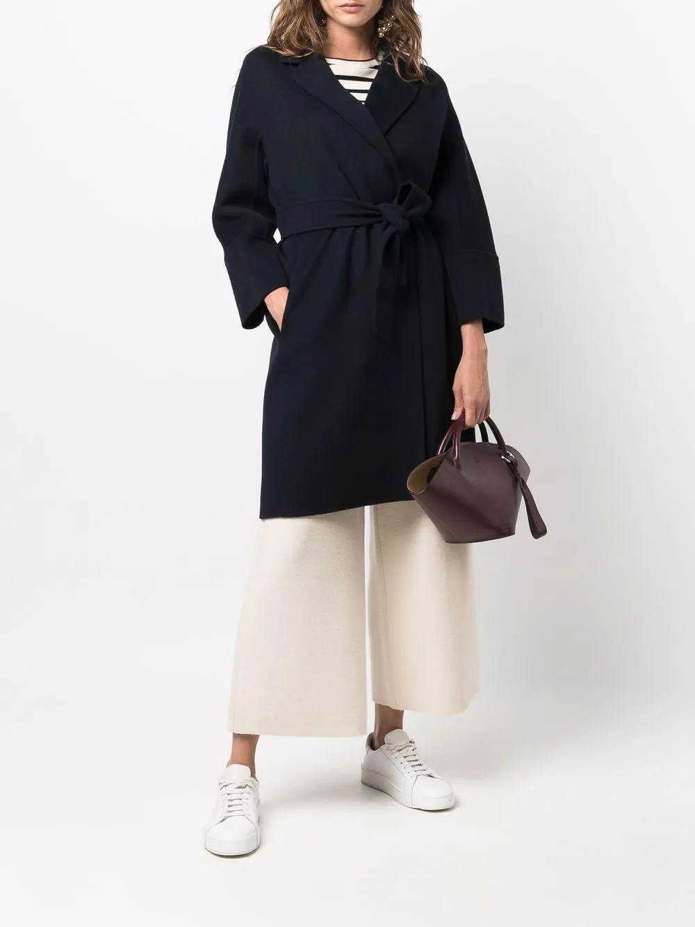 'S Max Mara Mantel met enkele rij knopen Blauw