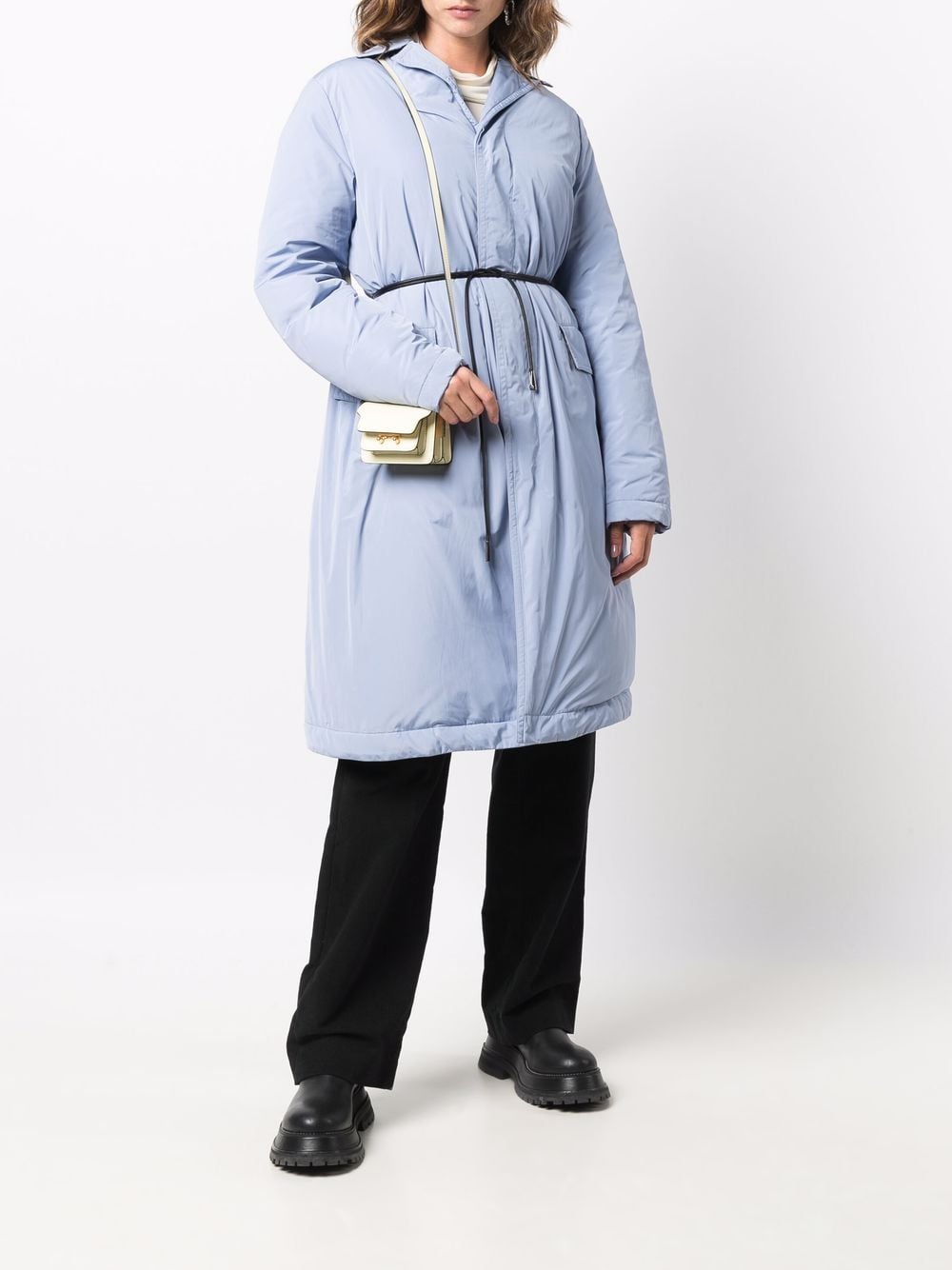 фото Marni однобортное пальто с капюшоном