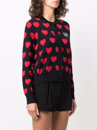 heart-print knit cardigan展示图