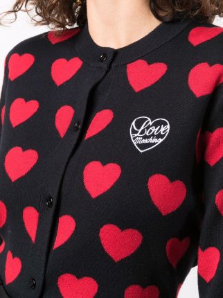 heart-print knit cardigan展示图