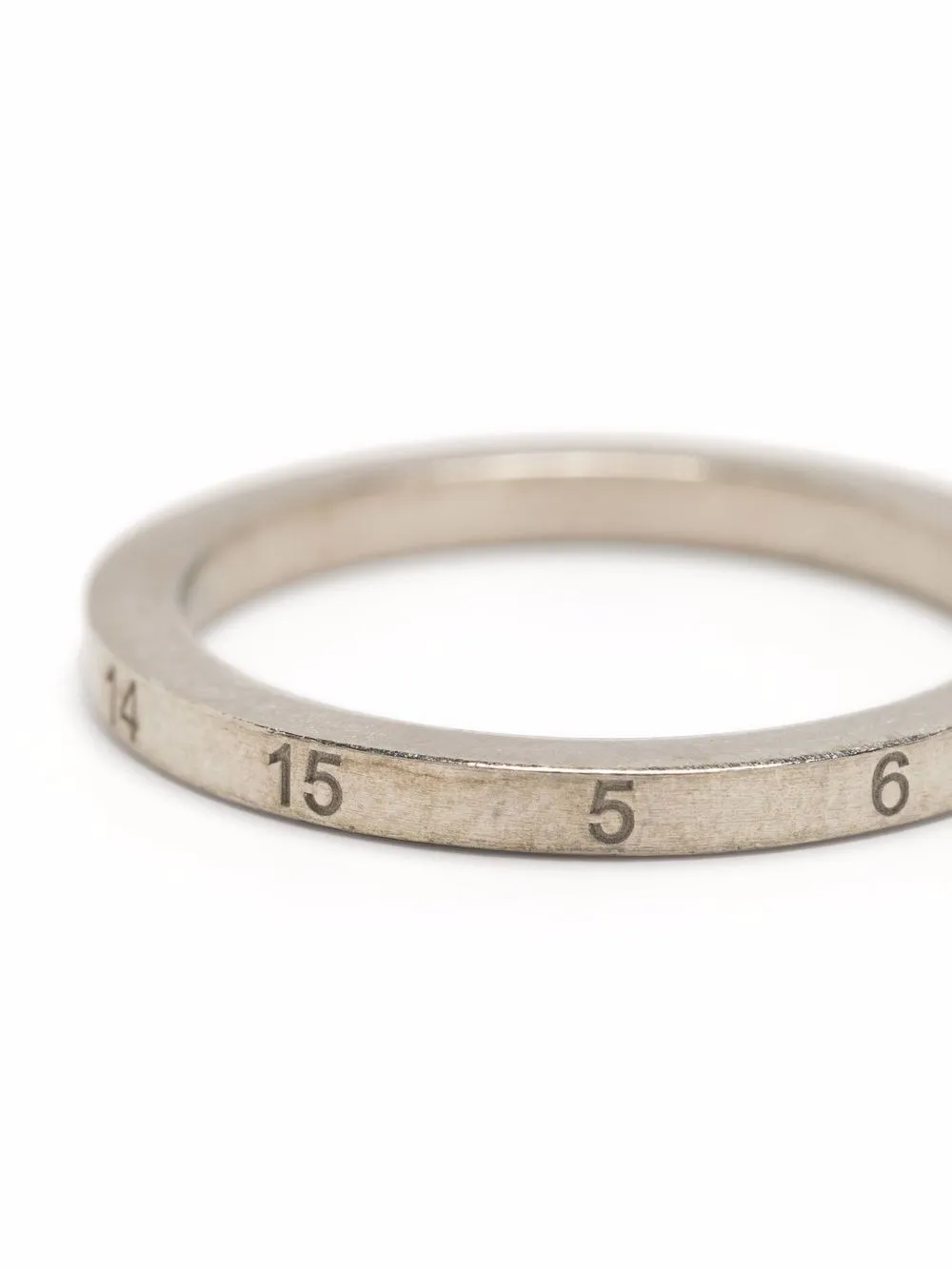 Shop Maison Margiela Engraved-number Ring In Silber