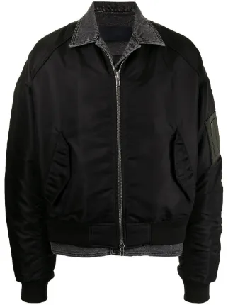 panel denim bomber jacket