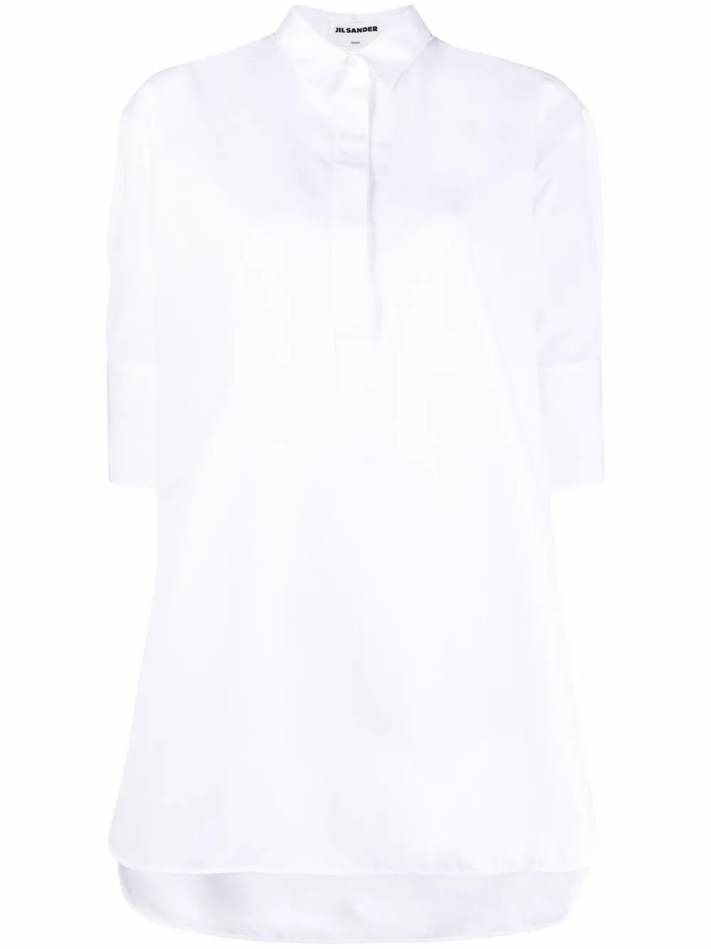 

Jil Sander half-button placket longline shirt - White