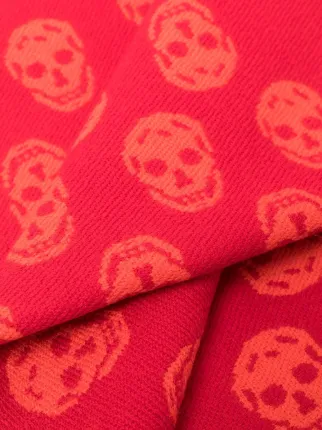 skull-embroidered wool scarf展示图