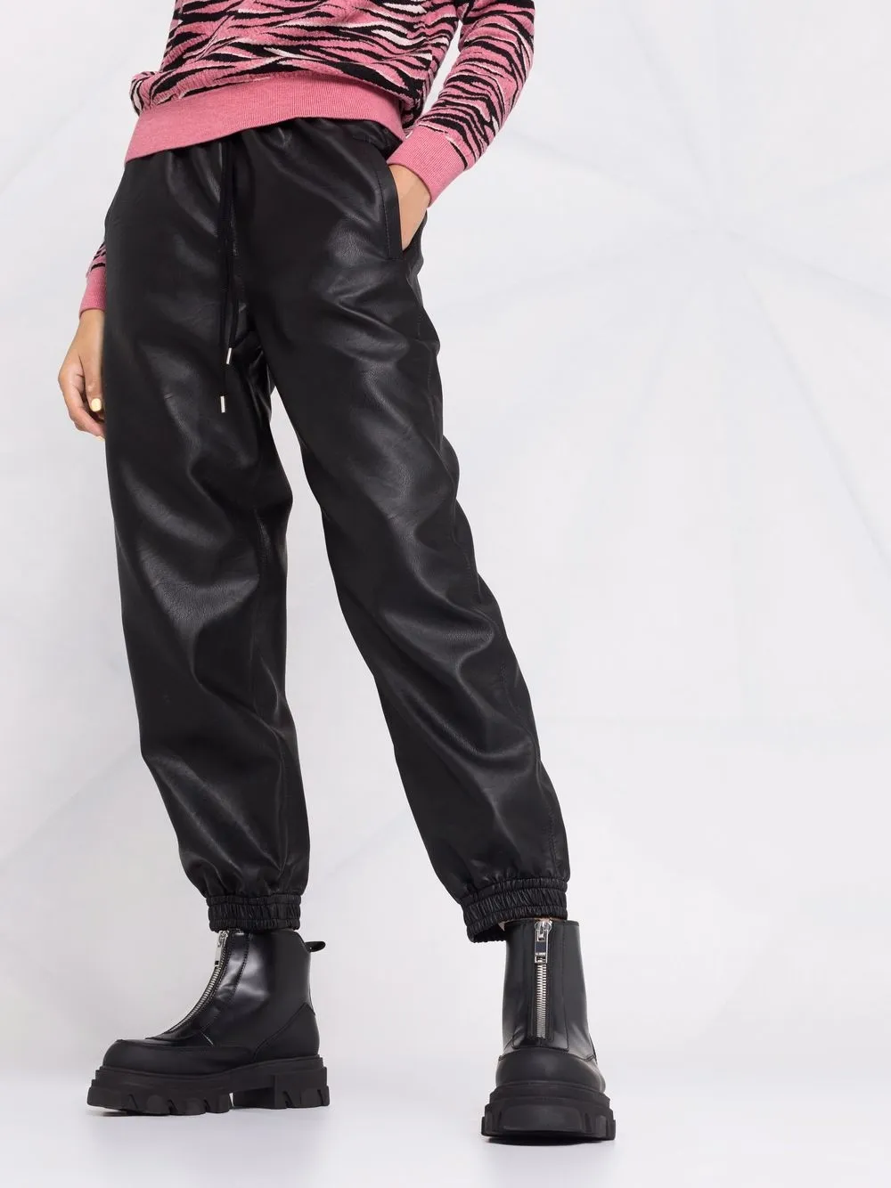 Shop Stella Mccartney Kira Faux Leather Trousers In Black