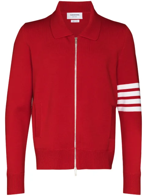 4-Bar stripe zip-up bomber jacket