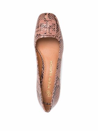 snakeskin-effect slip-on leather loafers展示图