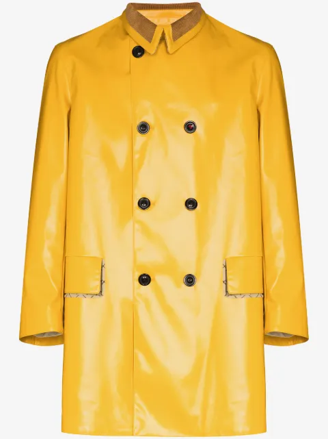 Maison Margiela coated-finish double-breasted coat