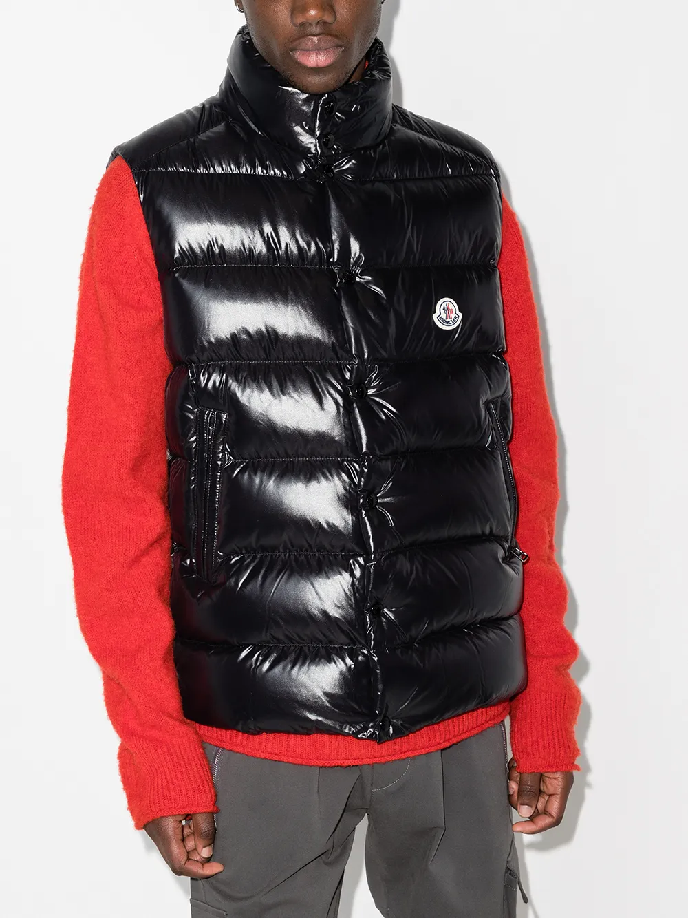 Shop Moncler Tibb Logo-patch Padded Gilet In Black