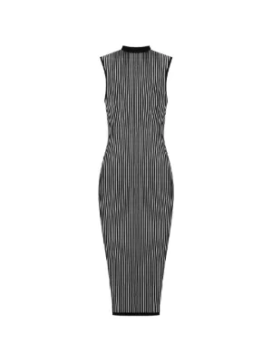 maison close striped midi dress Short Dress - Bande Part - L/8 - Black
