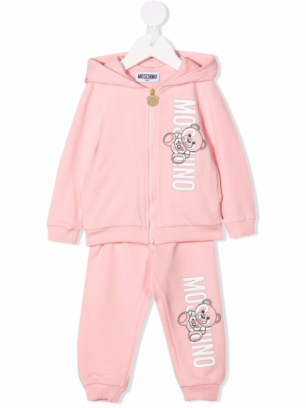 Moschino Kids logo-print cotton tracksuit - Pink