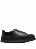 Jil Sander leather platform sneakers - Black
