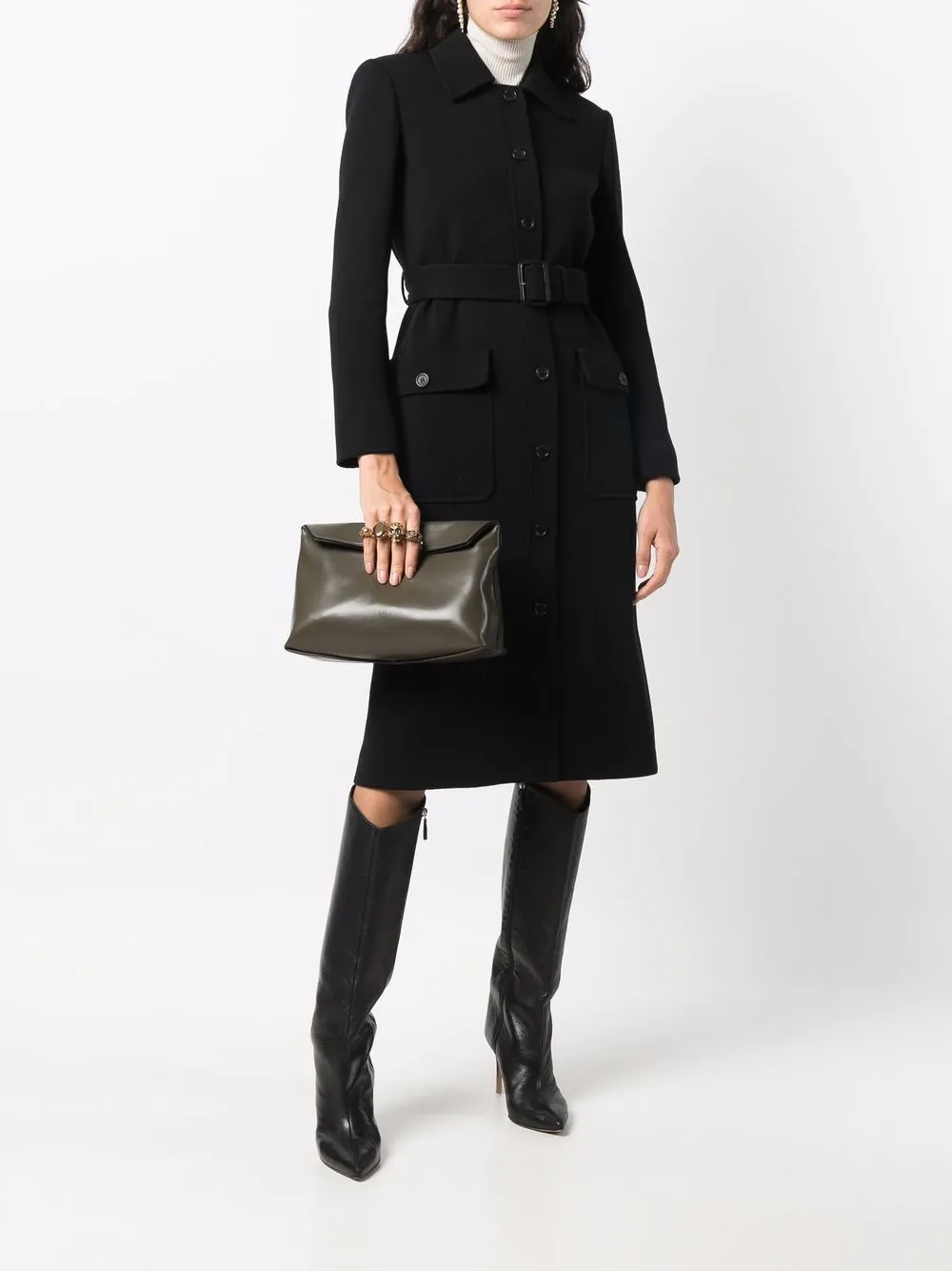 Image 2 of Alexander McQueen Four-Ring handle clutch bag