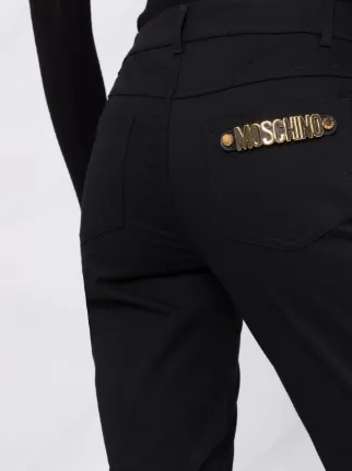 Gabardine Stretch logo-plaque skinny trousers展示图