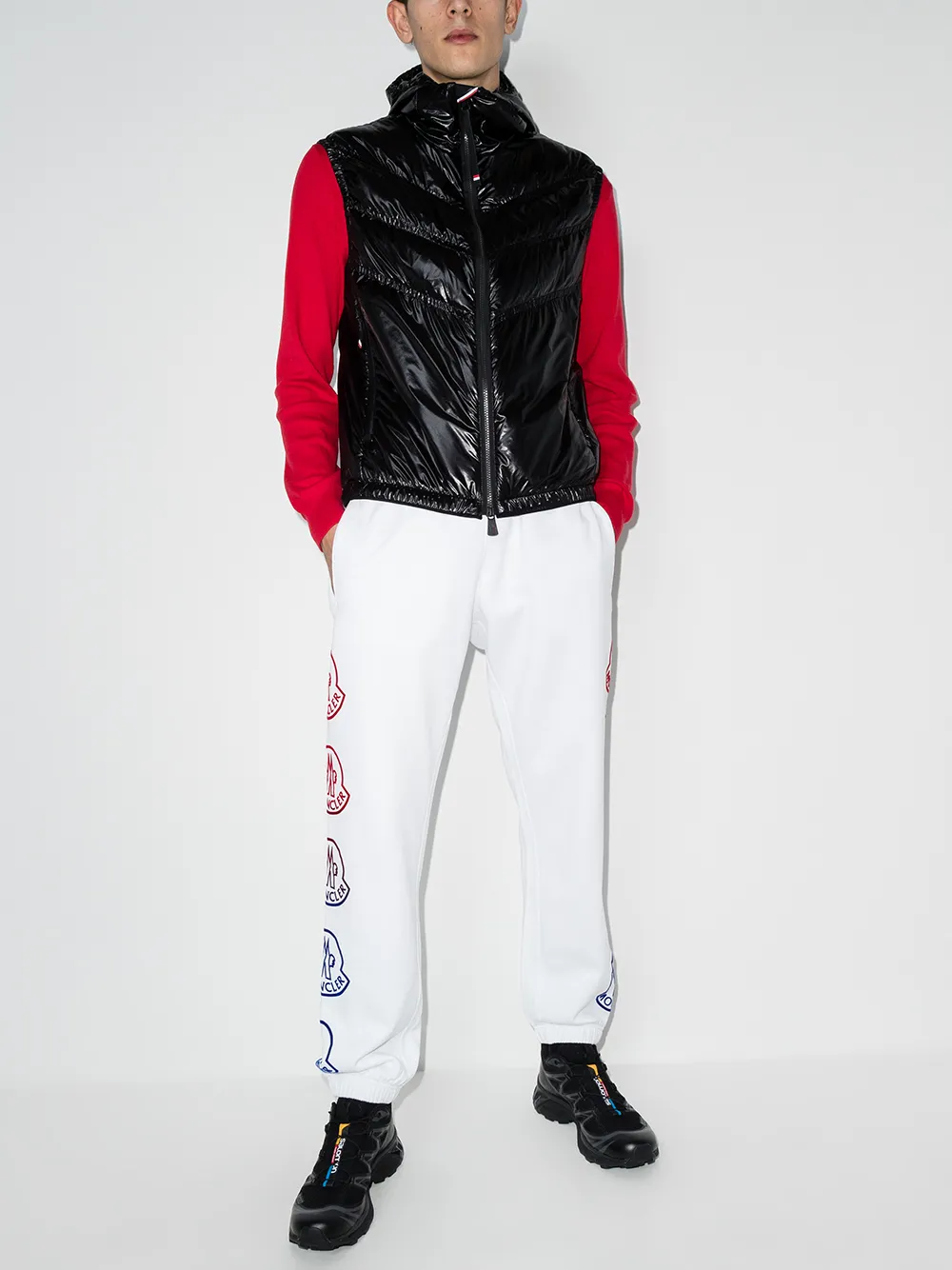 Moncler monogram-print Track Pants - Black