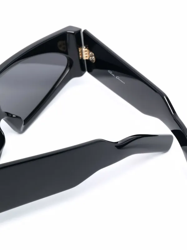 Rick Owens Gene スクエアフレーム サングラス | ブラック | FARFETCH JP