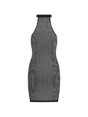 maison close striped midi dress Short Dress - Bande Part - L/8 - Black