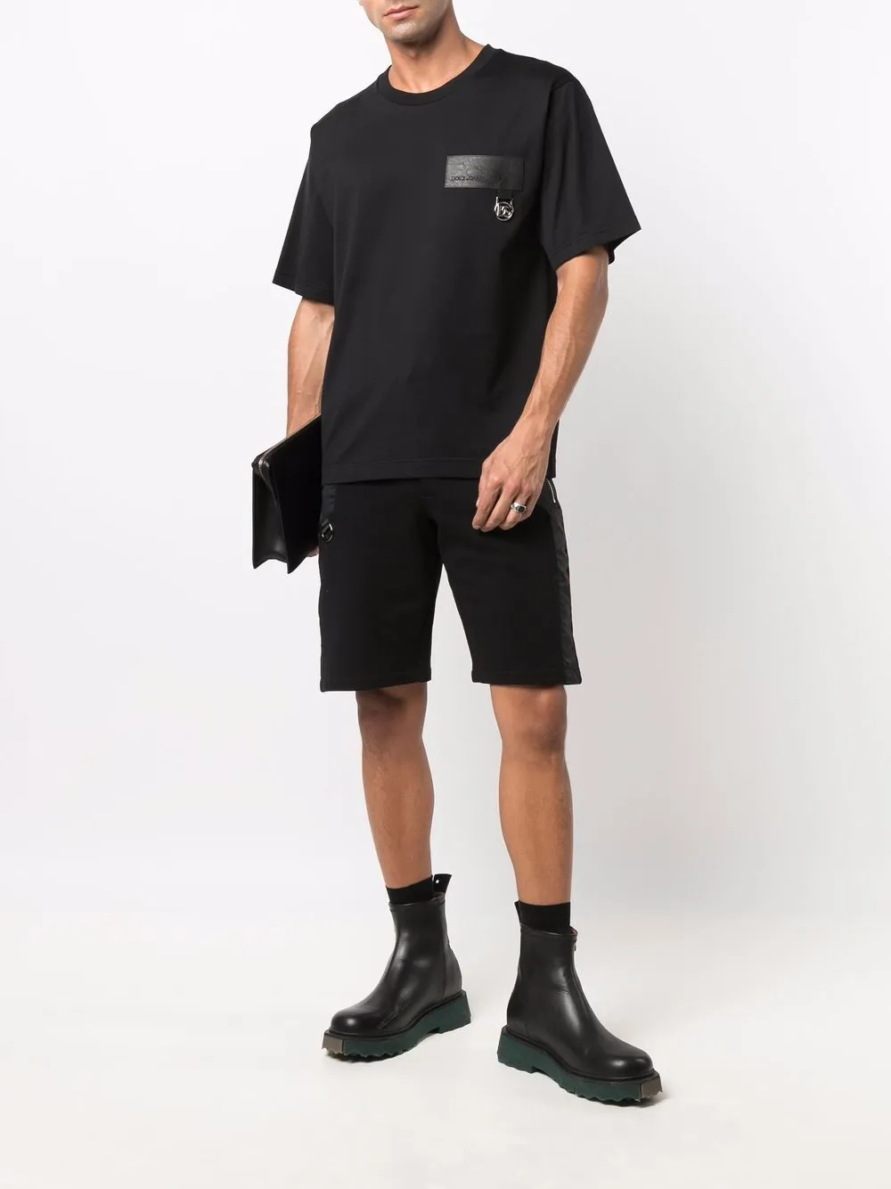 Dolce & Gabbana T-shirt met logopatch - Zwart