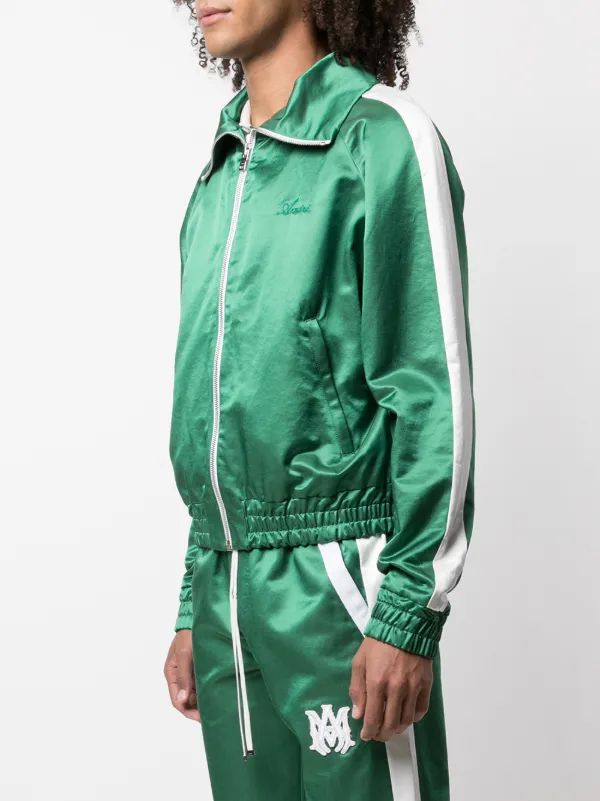 AMIRI Satin Zipped Track Jacket | Green | FARFETCH