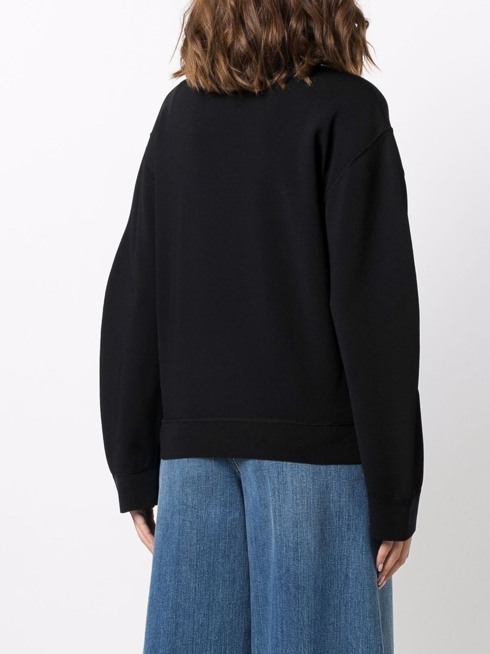 Shop Stella Mccartney Compact-knit Jumper In Black