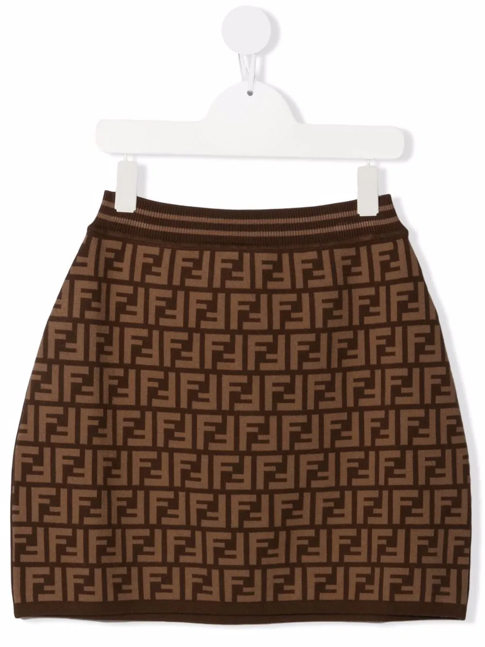 Fendi Kids TEEN FF-print knitted skirt