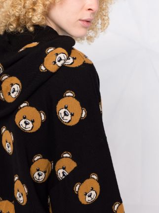 logo-intarsia virgin wool hoodie展示图