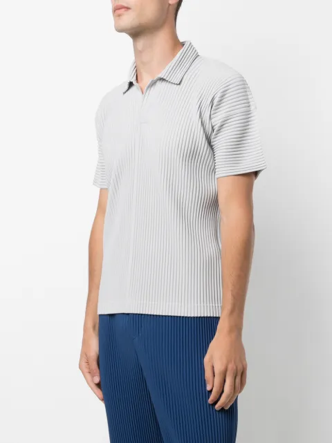 Homme PlissÃ© Issey Miyake pleated short-sleeve polo shirt for men | HP18JM030 at Farfetch.com