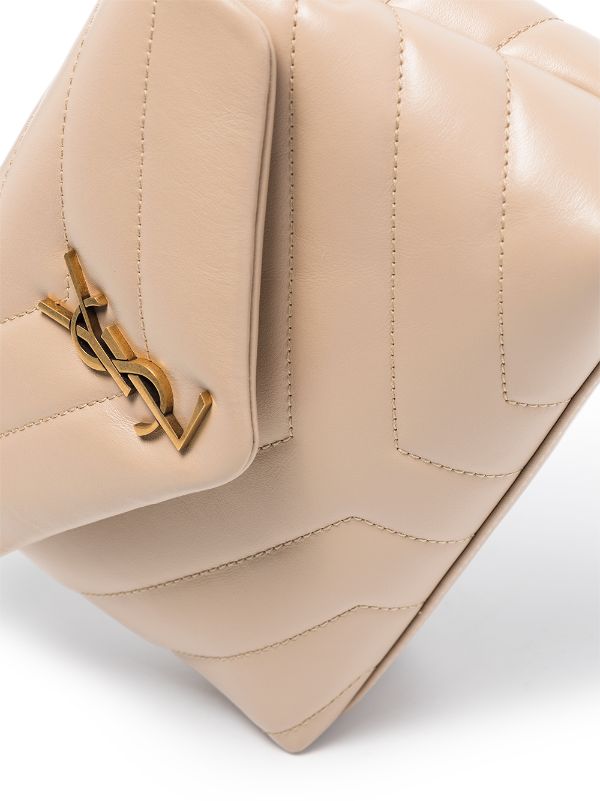 Saint Laurent beige Small Loulou Matelassé Shoulder Bag