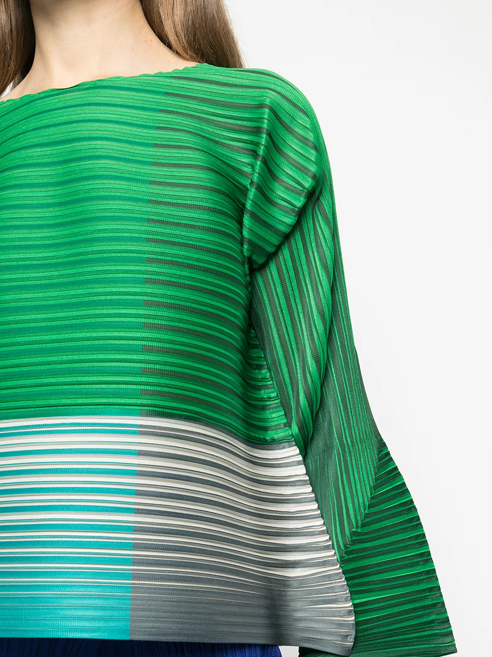 фото Pleats please issey miyake плиссированный топ в горизонтальную полоску