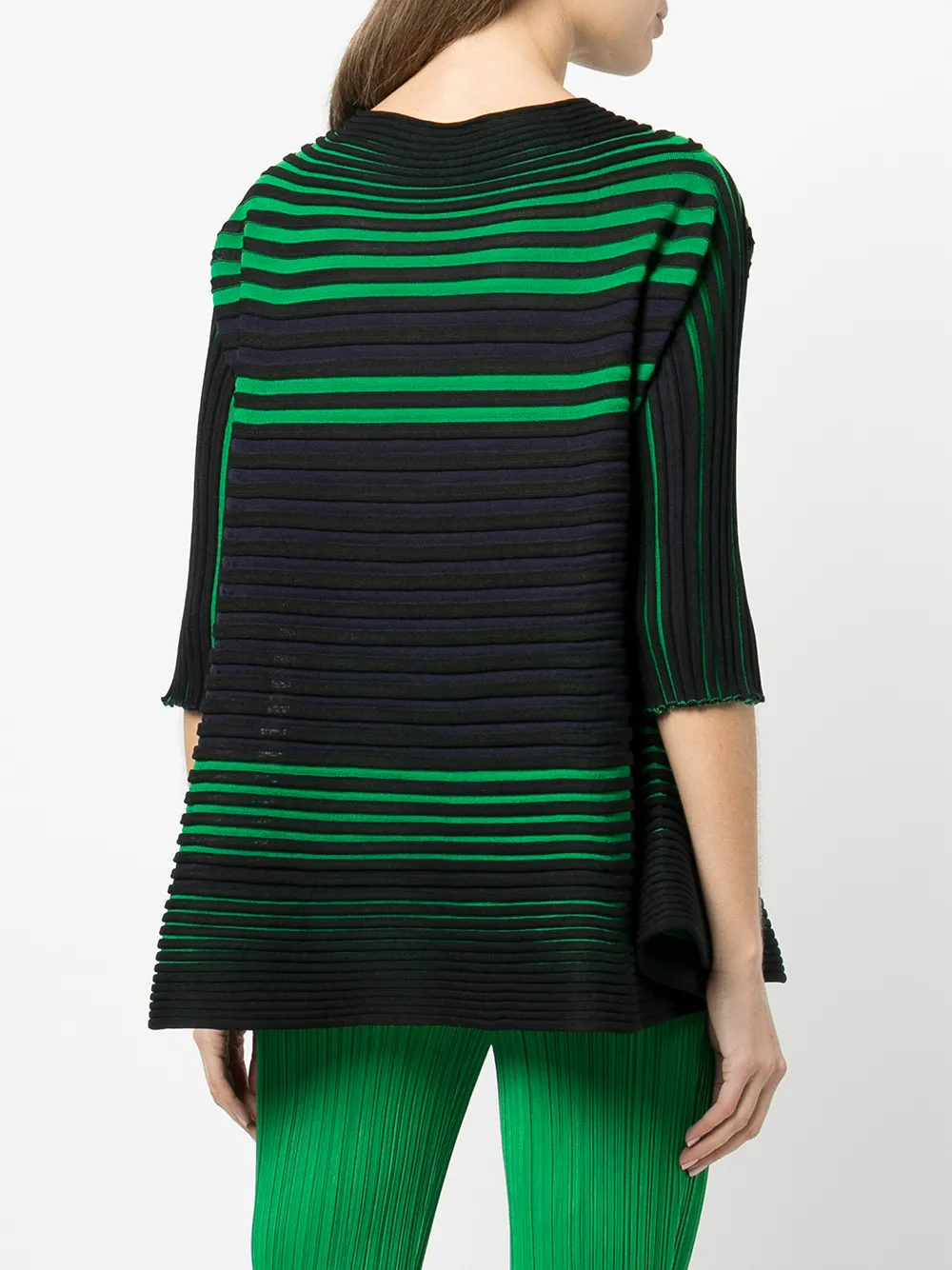 Pleats Please Issey Miyake Bounce Knit Flared Knitted Top - Farfetch