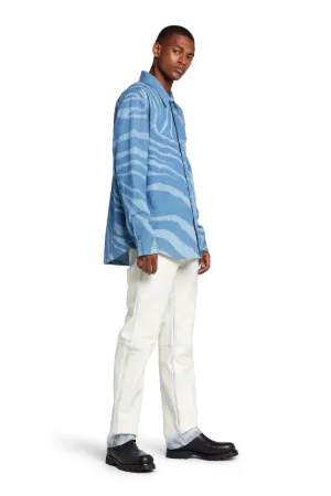 Macro Zebra-Print Denim Shirt | Roberto 