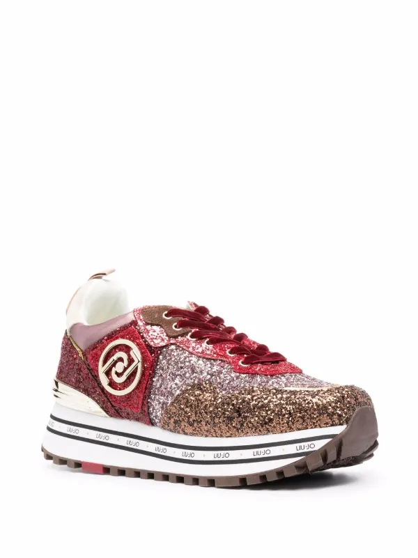 Shop LIU JO Maxi Wonder glittered sneakers with Express Delivery - FARFETCH