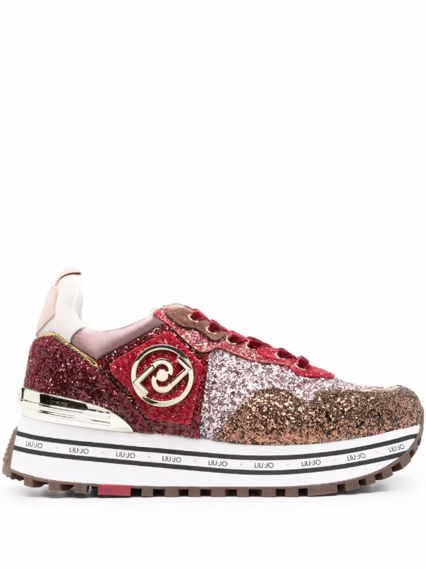 Shop LIU JO Maxi Wonder glittered sneakers with Express Delivery - FARFETCH