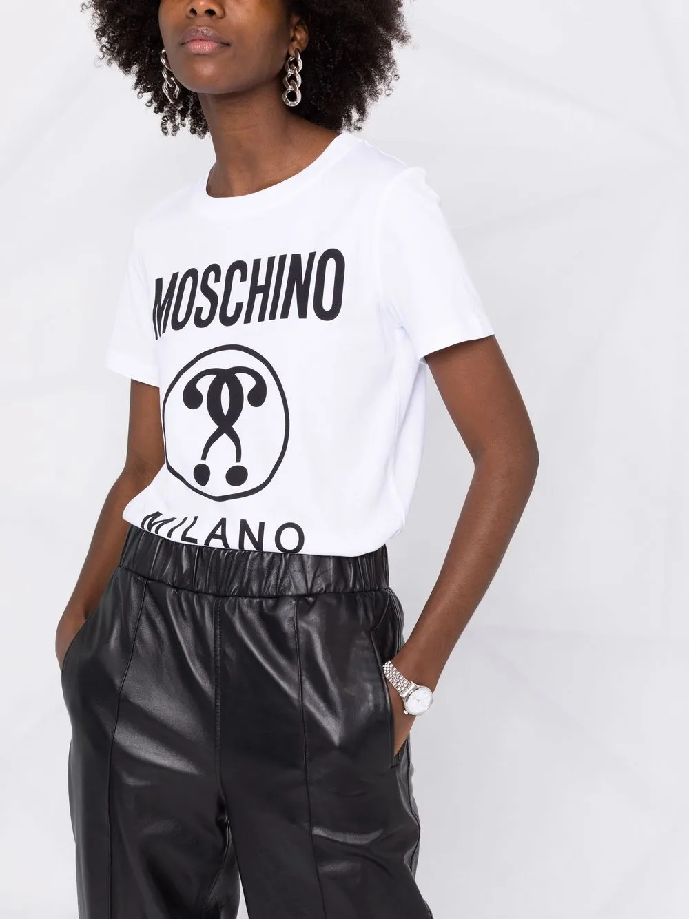 фото Moschino футболка с принтом double question mark