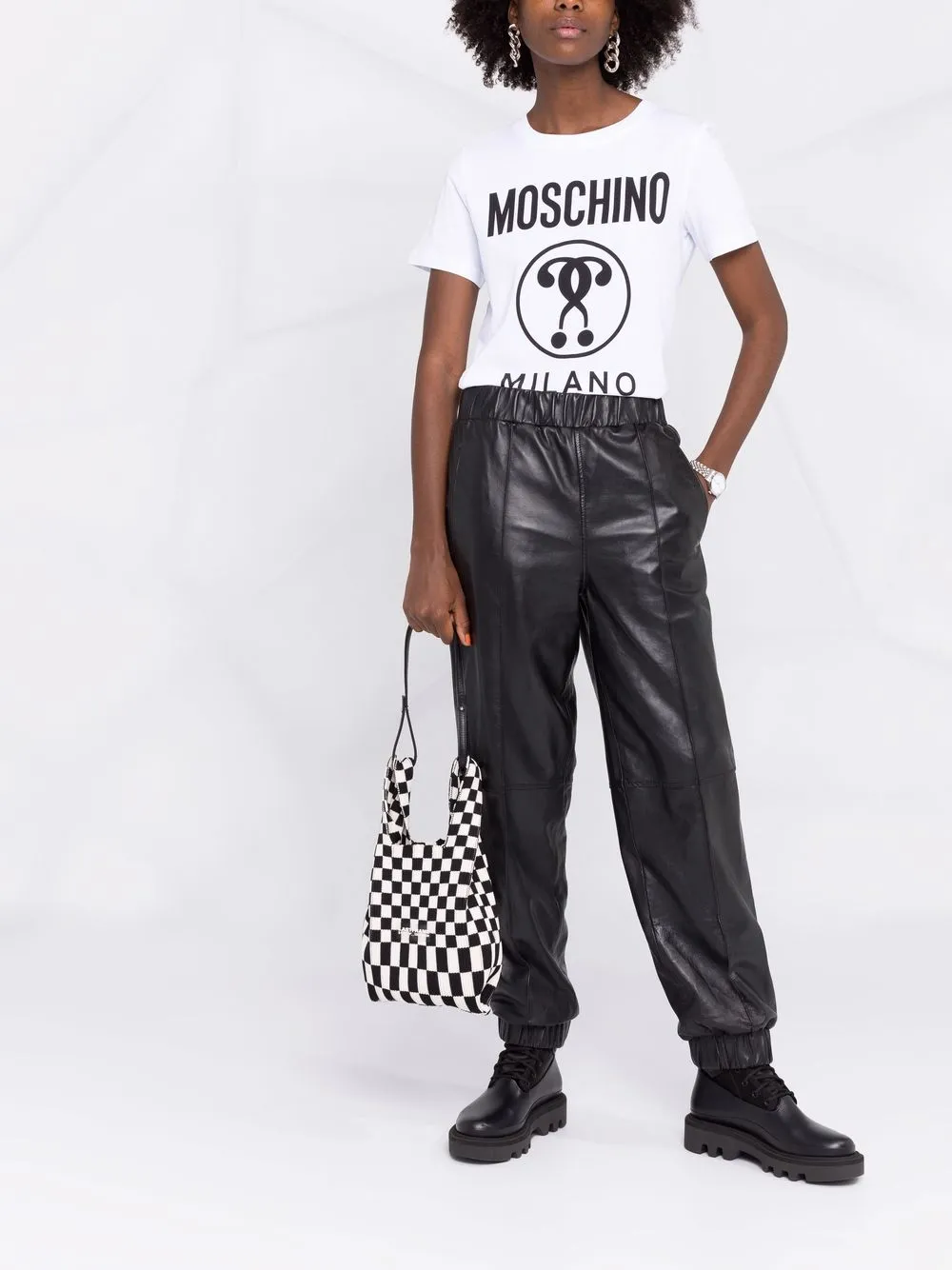 фото Moschino футболка с принтом double question mark
