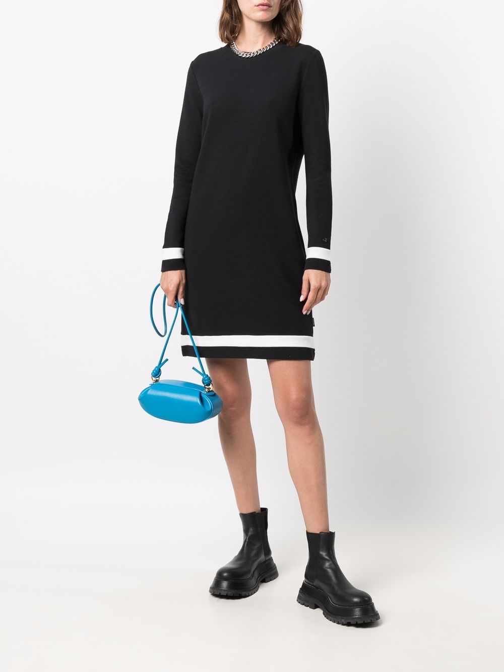 фото Calvin klein платье-свитер с отделкой в полоску