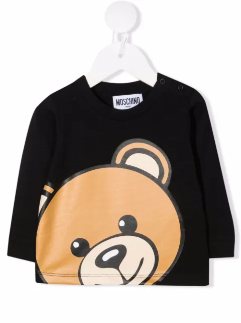 Moschino Kids teddy bear-print cotton sweatshirt 