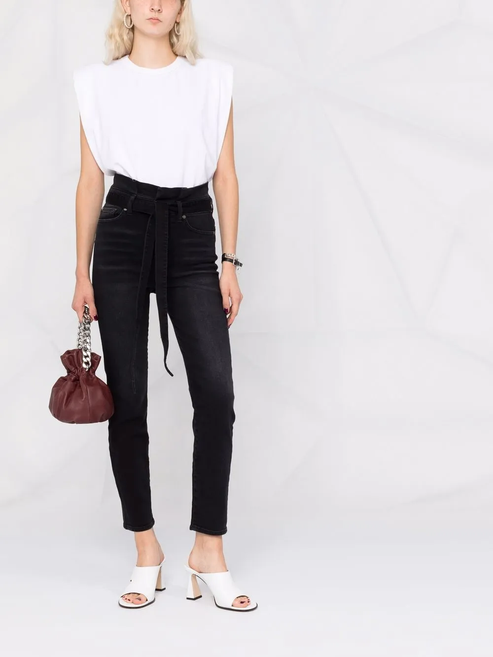 фото 7 for all mankind джинсы скинни с завышенной талией и поясом