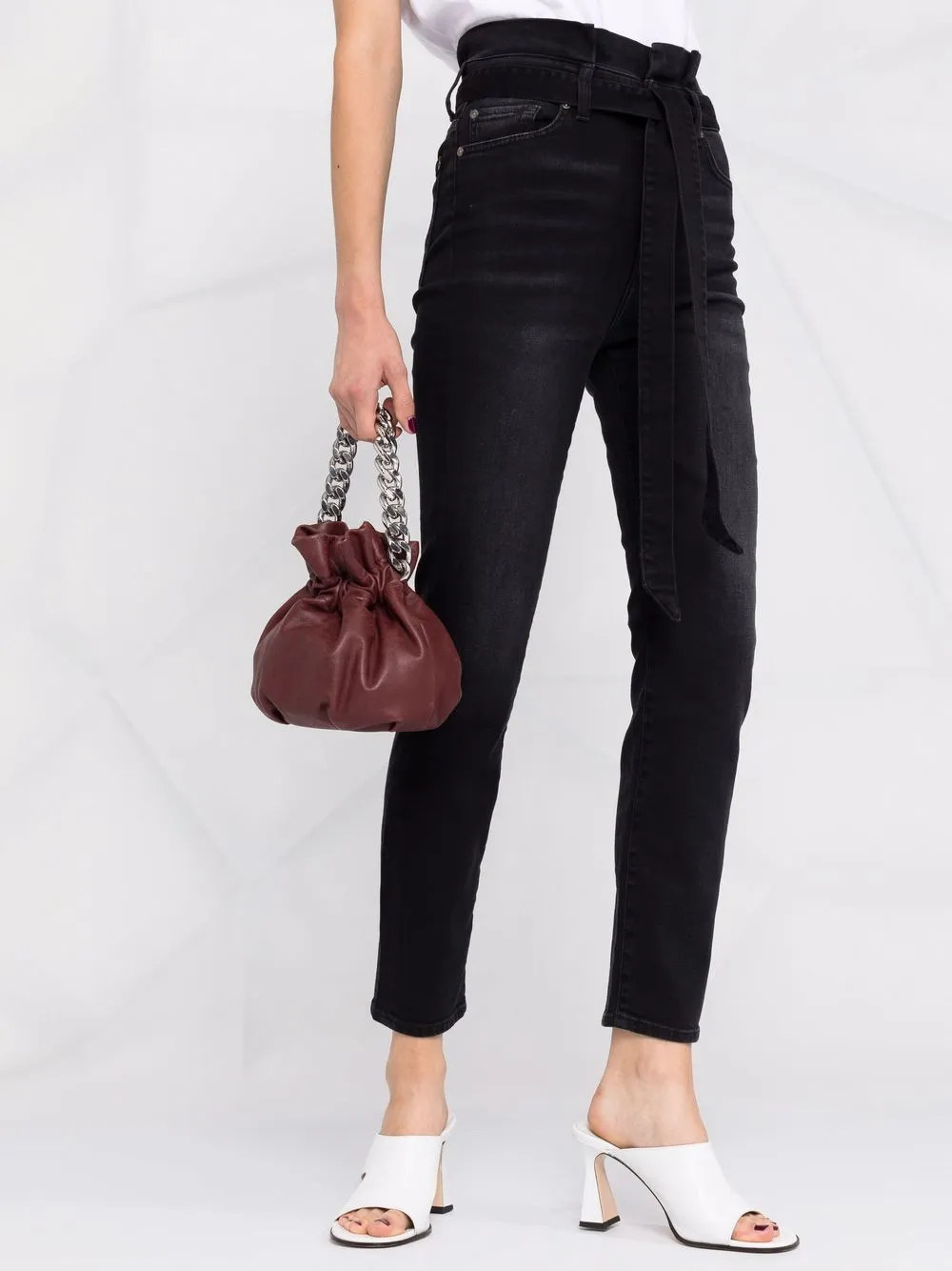 фото 7 for all mankind джинсы скинни с завышенной талией и поясом