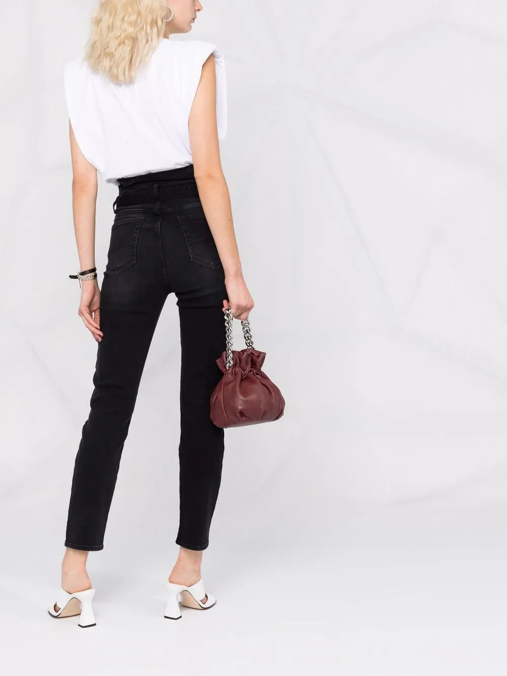 фото 7 for all mankind джинсы скинни с завышенной талией и поясом