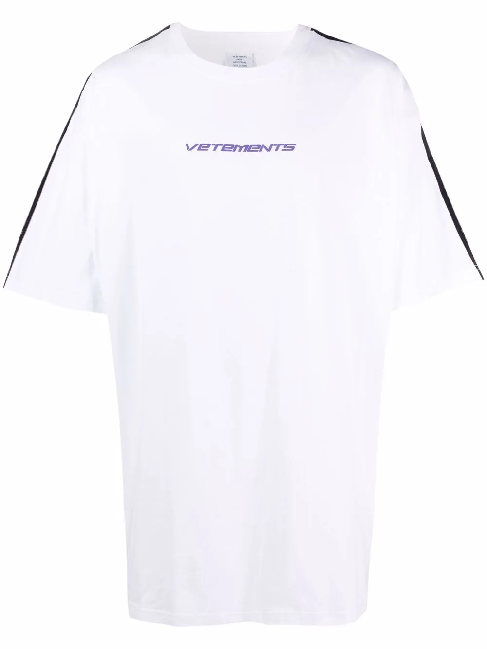 

VETEMENTS logo-print panelled T-shirt - White